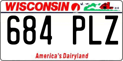 WI license plate 684PLZ