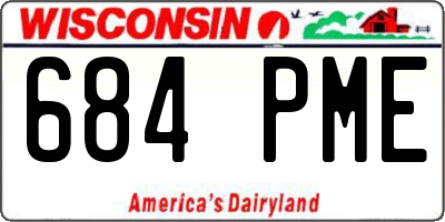 WI license plate 684PME