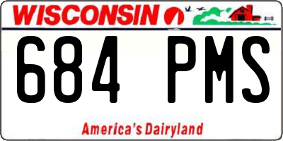 WI license plate 684PMS