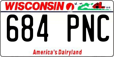 WI license plate 684PNC