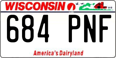 WI license plate 684PNF