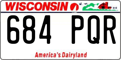 WI license plate 684PQR