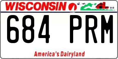WI license plate 684PRM