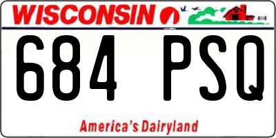 WI license plate 684PSQ
