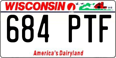 WI license plate 684PTF