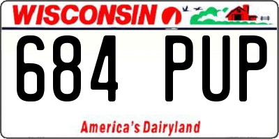 WI license plate 684PUP