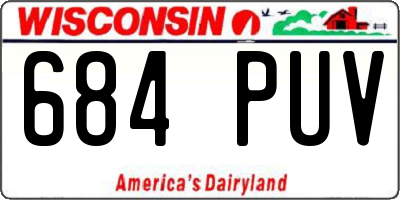 WI license plate 684PUV