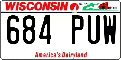 WI license plate 684PUW