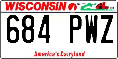 WI license plate 684PWZ