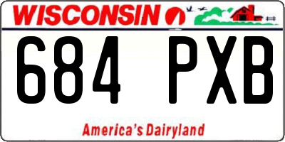 WI license plate 684PXB