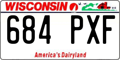 WI license plate 684PXF