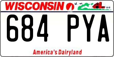 WI license plate 684PYA