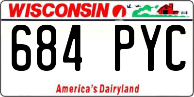 WI license plate 684PYC