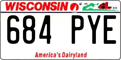 WI license plate 684PYE