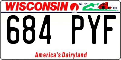 WI license plate 684PYF