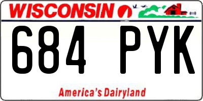 WI license plate 684PYK