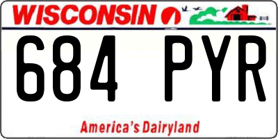 WI license plate 684PYR