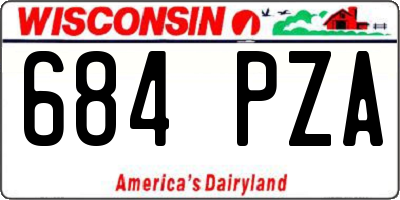 WI license plate 684PZA