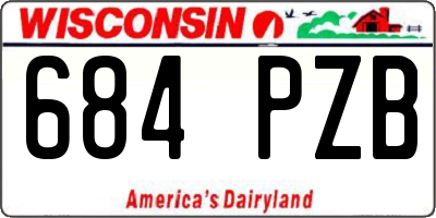 WI license plate 684PZB