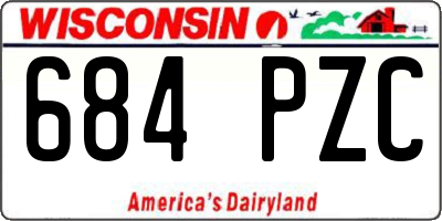 WI license plate 684PZC
