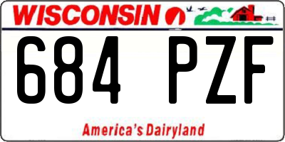 WI license plate 684PZF
