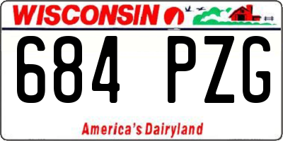 WI license plate 684PZG