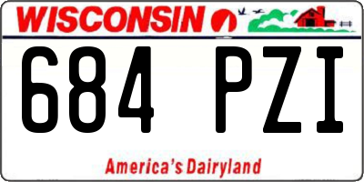 WI license plate 684PZI