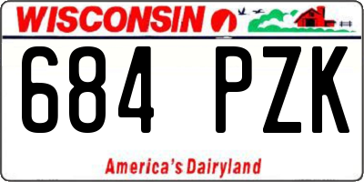 WI license plate 684PZK