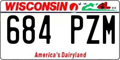 WI license plate 684PZM