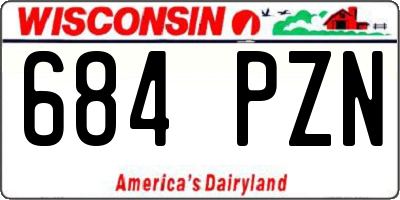 WI license plate 684PZN