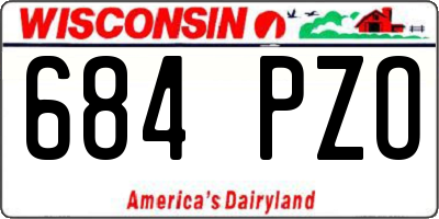 WI license plate 684PZO