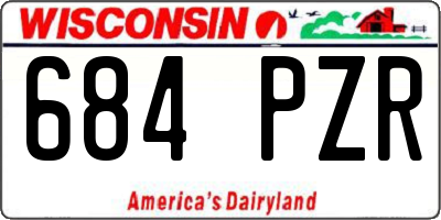 WI license plate 684PZR