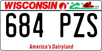 WI license plate 684PZS