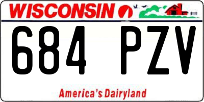 WI license plate 684PZV