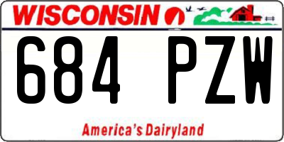 WI license plate 684PZW
