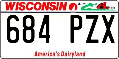 WI license plate 684PZX