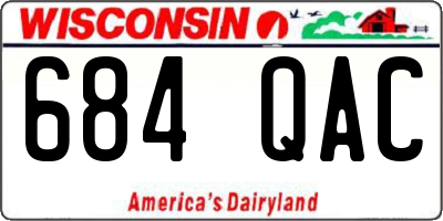 WI license plate 684QAC