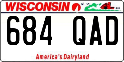 WI license plate 684QAD