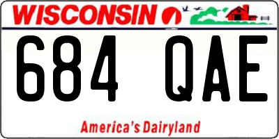 WI license plate 684QAE