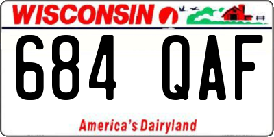 WI license plate 684QAF