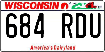 WI license plate 684RDU