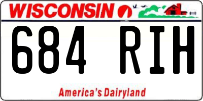 WI license plate 684RIH
