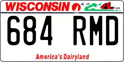 WI license plate 684RMD