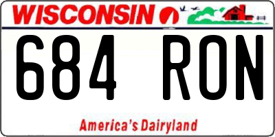 WI license plate 684RON