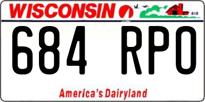 WI license plate 684RPO