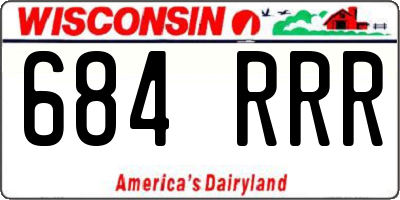 WI license plate 684RRR