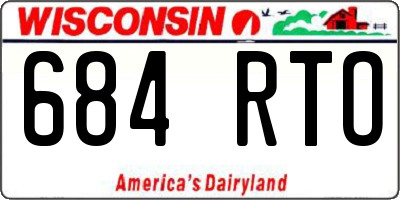 WI license plate 684RTO