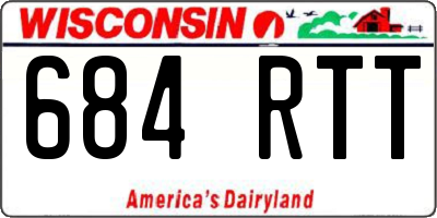 WI license plate 684RTT