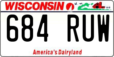 WI license plate 684RUW
