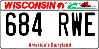 WI license plate 684RWE